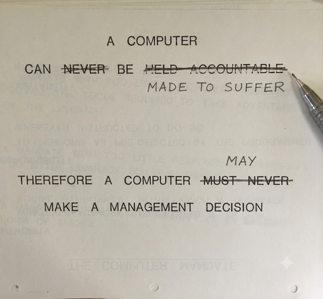 A Computer Can Be Made to Suffer in Management