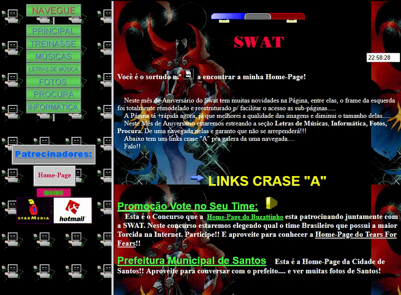 A 90s website with animated GIFs all over the place