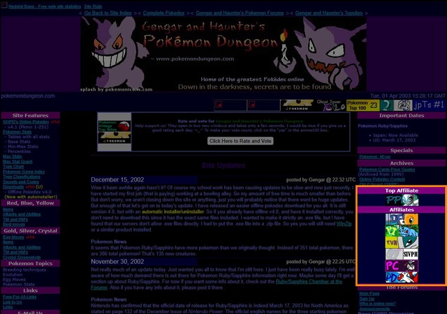 Affiliates on Gengar and Haunter's Pokemon Dungeon - 2003