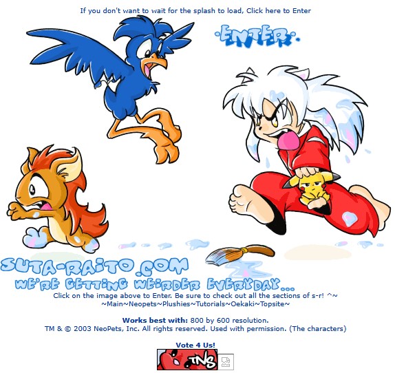 Suta-Raito Splash Page from 2005