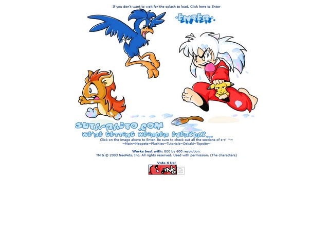 Suta-Raito Splash Page from 2005